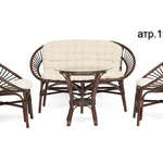 Комплект для отдыха TURKEY (стол круглый (со стеклом)+2 кресла + диван) /с подушками/  в Симферополе